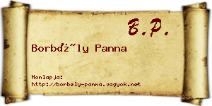 Borbély Panna névjegykártya