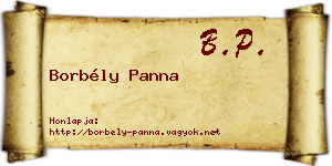 Borbély Panna névjegykártya