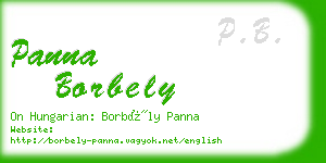 panna borbely business card